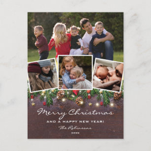 Rustig hout 4 foto Kerstvakantie Briefkaart