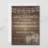 Rustig hout bespaart de datum save the date (Voorkant)