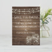 Rustig hout bespaart de datum save the date (Staand voorkant)