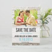 Rustig hout bespaart de datum save the date (Staand voorkant)