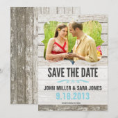 Rustig hout bespaart de datum save the date (Voorkant / Achterkant)