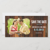 Rustig hout bespaart de datum save the date (Voorkant)