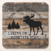 Rustig hout in nood, levend op bergtijd kartonnen onderzetters (Voorkant)