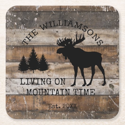 Rustig hout in nood, levend op bergtijd kartonnen onderzetters (Voorkant)