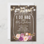 rustig hout , jar , ik doe bbq party suitnodiging kaart (Voorkant)