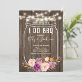 rustig hout , jar , ik doe bbq party suitnodiging kaart (Staand voorkant)