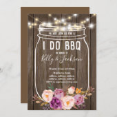 rustig hout , jar , ik doe bbq party suitnodiging kaart (Voorkant / Achterkant)