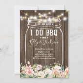 rustig hout , jar , ik doe bbq party suitnodiging kaart (Voorkant)