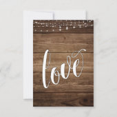 Rustig hout, witte lichten & schrift, RSVP Kaartje (Achterkant)