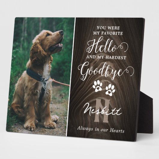 Rustig huisdier-herinneringsbord fotoplaat (Zijkant)