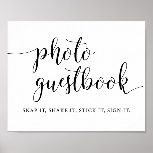 Rustig Huwelijk Instant Foto Guestbook Bord Poster (Voorkant)