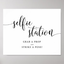 Rustig Huwelijk Selfie Station Bord Poster