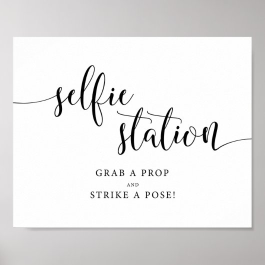 Rustig Huwelijk Selfie Station Bord Poster (Voorkant)