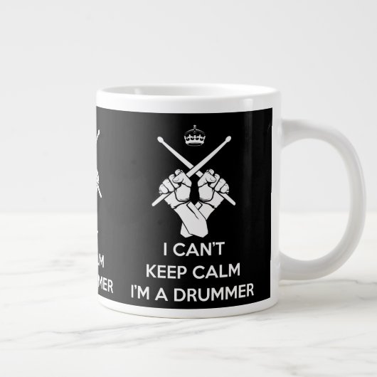 Rustig, ik ben een drummer, ik kan niet rustig bli grote koffiekop (Rechts)