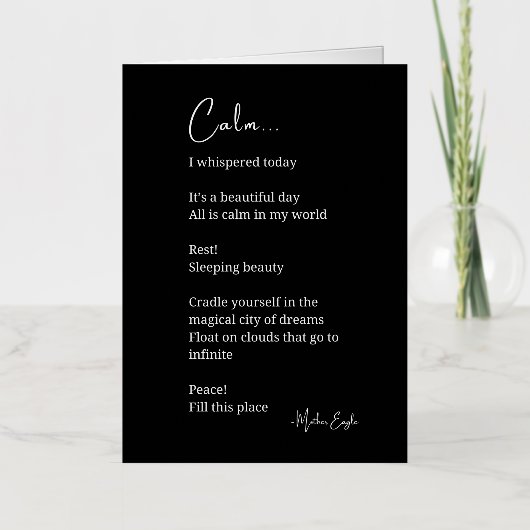 Rustig Inspirerend gedicht Folie Wenskaart (Voorkant)