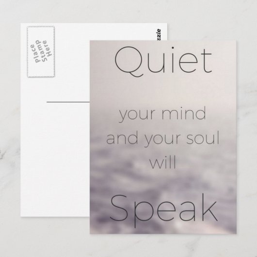 Rustig je geest en je ziel zal spreken briefkaart (Voorkant / Achterkant)
