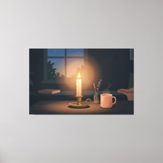 Rustig Kaarslicht Canvas Afdruk (Voorkant)