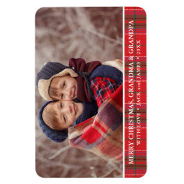 Rustig Kerst Plaid Rood Groen Foto Magneet