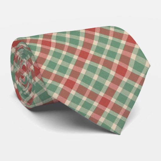 Rustig Kerst Plaid Stropdas (Opgerold)