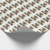 Rustig kerstcadeau inpakpapier rode strik (Hoek)