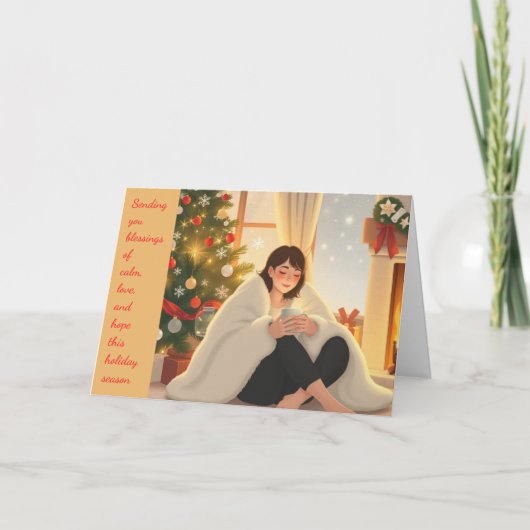 Rustig kerstfeest feestdagen kaart (Voorkant)