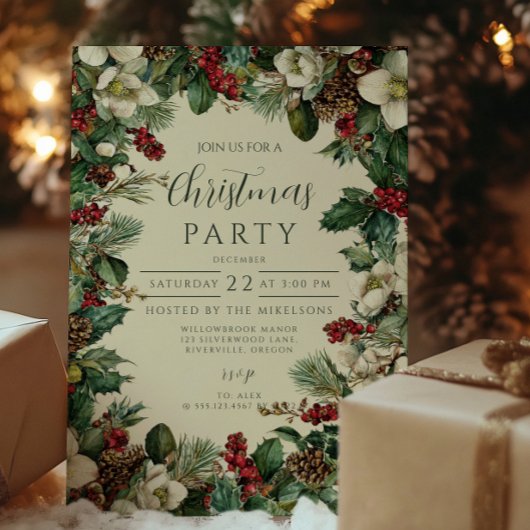 Rustig kerstfeest met groenblijvende bessen kaart