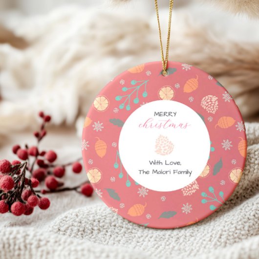 Rustig Kerstmis Natuur Patroon Bedankjes Labels