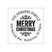Rustig Kerstmis Retouradres Rubberstempel (Afrduk)