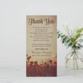 Rustig klaprozenveld | Condoleance dankjewel Bedankkaart (Staand voorkant)