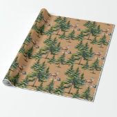 Rustig kraft hert in het bos cadeaupapier (Uitgerold)