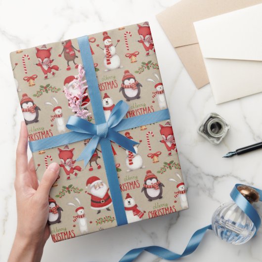 Rustig Kraft Kerstcadeau Inpakpapier (Geschenken)