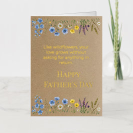 Rustig Kraftpapier Wilde Bloem Vaderdag Folie Wenskaart