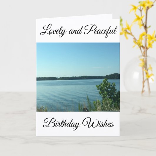 Rustig, Lake landschap, Verjaardag Kaart (Gele Bloem)