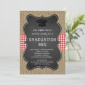 Rustig Land Burlap Chalkboard AFSTUDEREN BBQ Kaart (Staand voorkant)