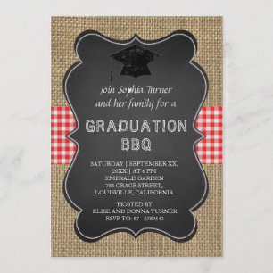 Rustig Land Burlap Chalkboard AFSTUDEREN BBQ Kaart