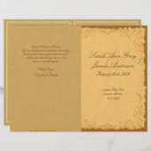 rustig land floral bruiloft programma (Voorkant / Achterkant)