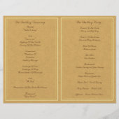 rustig land floral bruiloft programma (Achterkant)