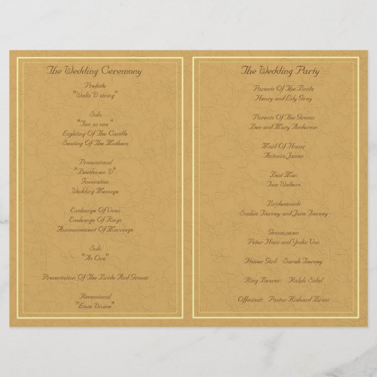  rustig land floral bruiloft programma (Achterkant)