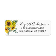 Rustig Land Sunflower Eucalyptus Return Address