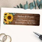 Rustig Land Sunflower Eucalyptus Return Address Etiket