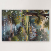 Rustig Landelijk Retreat Cottage aan de Stroom Legpuzzel (Horizontaal)