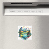 Rustig landschap Rustig Natuur Bergen Magneet (Insitu (Vaatwasser))