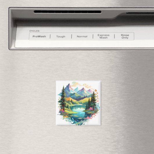 Rustig landschap Rustig Natuur Bergen Magneet (Insitu (Vaatwasser))