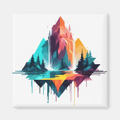 Rustig landschap Rustig Natuur Bergen Magneet (Voorkant)