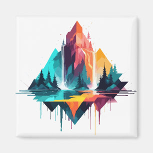 Rustig landschap Rustig Natuur Bergen Magneet