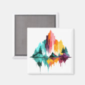 Rustig landschap Rustig Natuur Bergen Magneet (Voorkant / Achterkant)