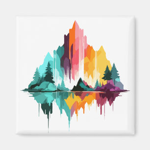 Rustig landschap Rustig Natuur Bergen Magneet