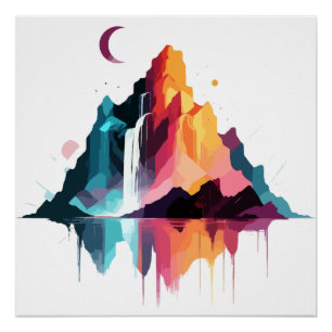 Rustig landschap Rustig Natuur Bergen Perfect Poster