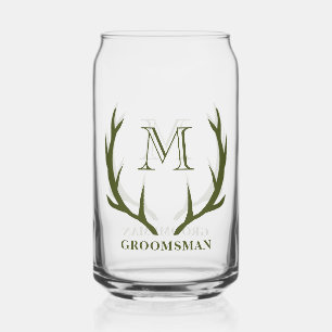Rustig legergroen gewei aangepast geschenk voor br blikvorm glas