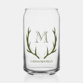 Rustig legergroen gewei aangepast geschenk voor br blikvorm glas (Achterkant)